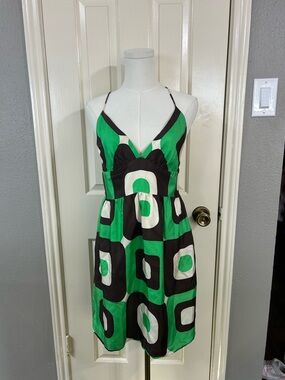 Milly Spaghetti strap above Knee 100% silk dress